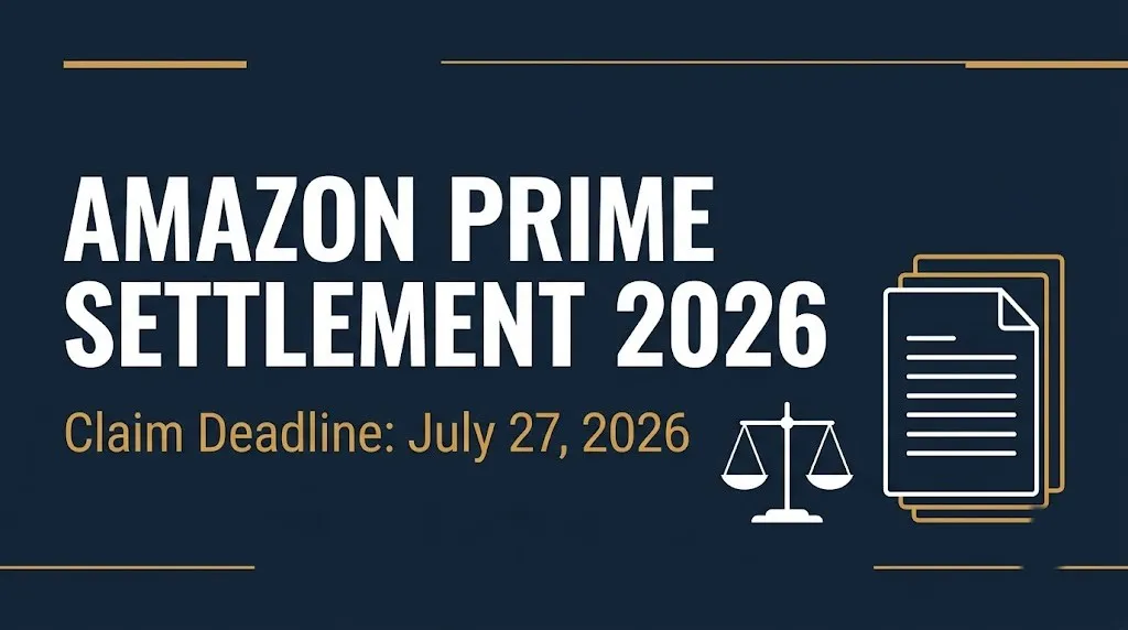 Amazon Prime settlement 2026 banner showing the July 27, 2026 claim deadline