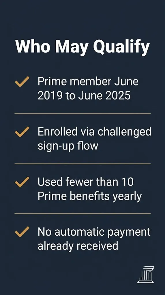 Checklist of who may qualify for the Amazon Prime FTC settlement refund in 2026