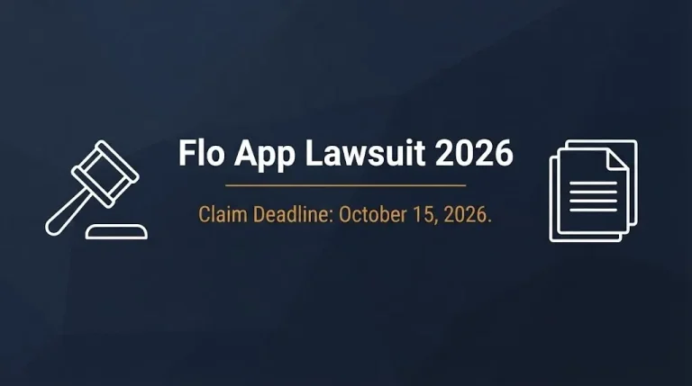 Flo app lawsuit 2026 hero banner showing the October 15 2026 settlement claim deadline