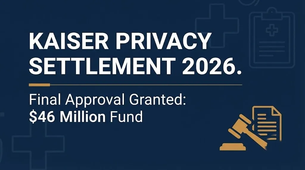 Kaiser privacy settlement 2026 banner showing final approval granted for the $46 million fund.