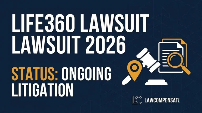 Life360 lawsuit 2026 hero banner showing legal symbols and current litigation status.