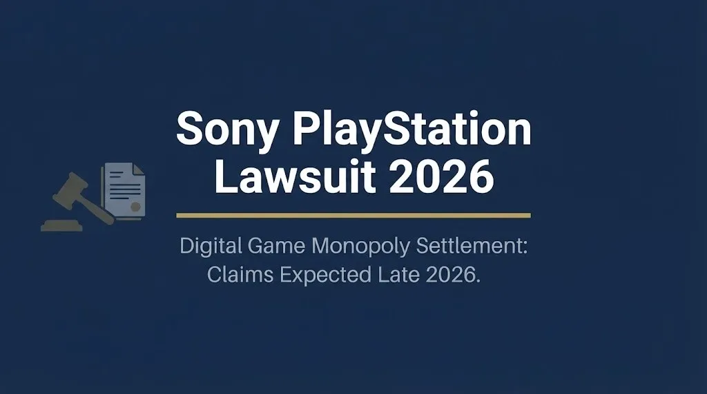 Sony PlayStation Lawsuit 2026 banner with headline Sony PlayStation Lawsuit 2026.