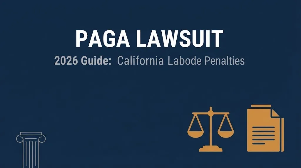 Banner explaining what a paga lawsuit is and how California Labor Code penalties are split in 2026.