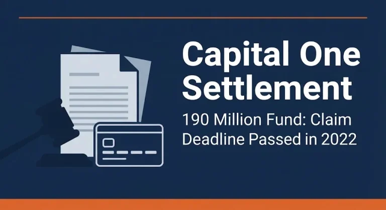 Capital One settlement 2026 status showing claim deadline passed and no new claims accepted.