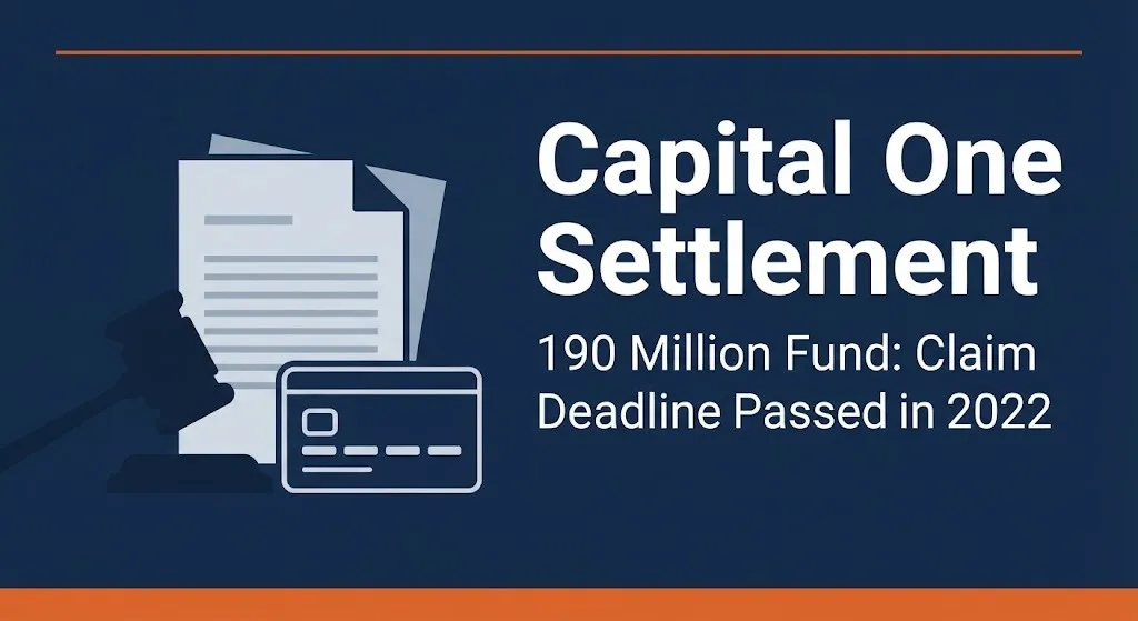 Capital One settlement 2026 status showing claim deadline passed and no new claims accepted.