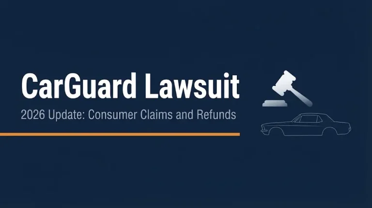 CarGuard lawsuit 2026 banner showing consumer claims and refunds