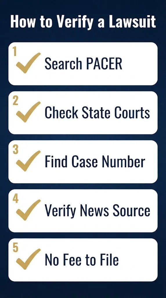 Five step checklist for verifying whether a lawsuit is real