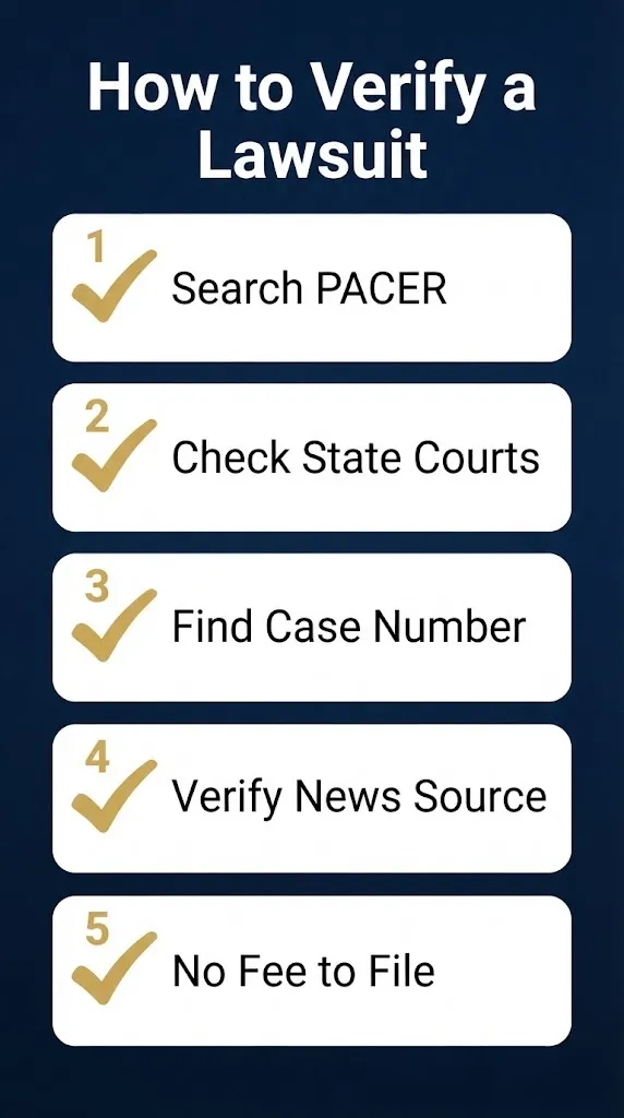 Five step checklist for verifying whether a lawsuit is real 