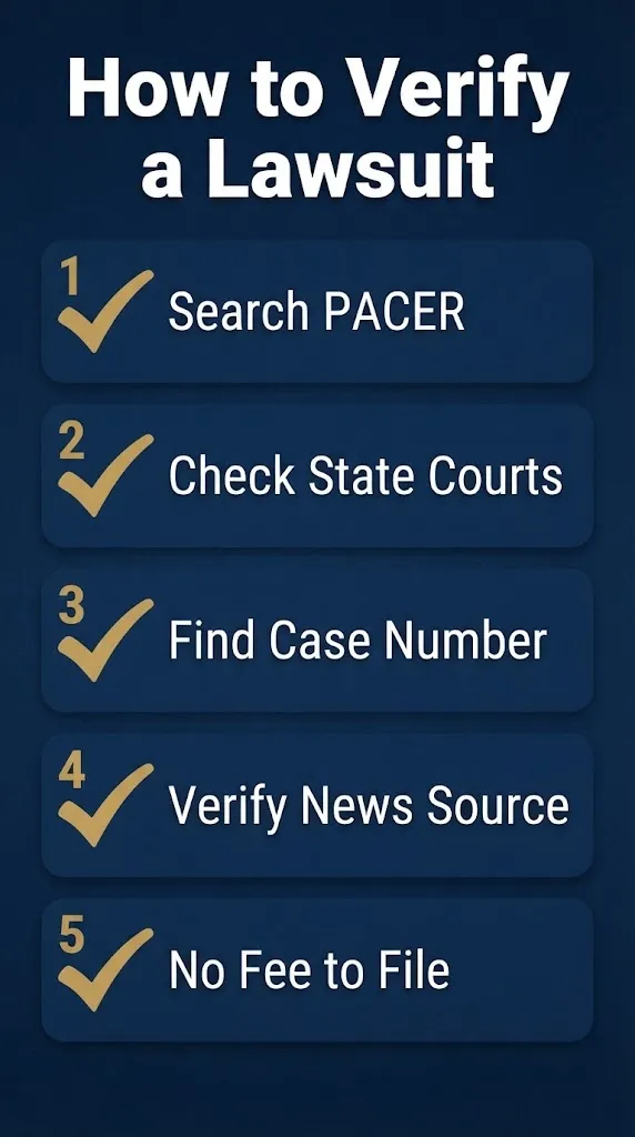 Five step checklist for verifying whether a lawsuit is real
