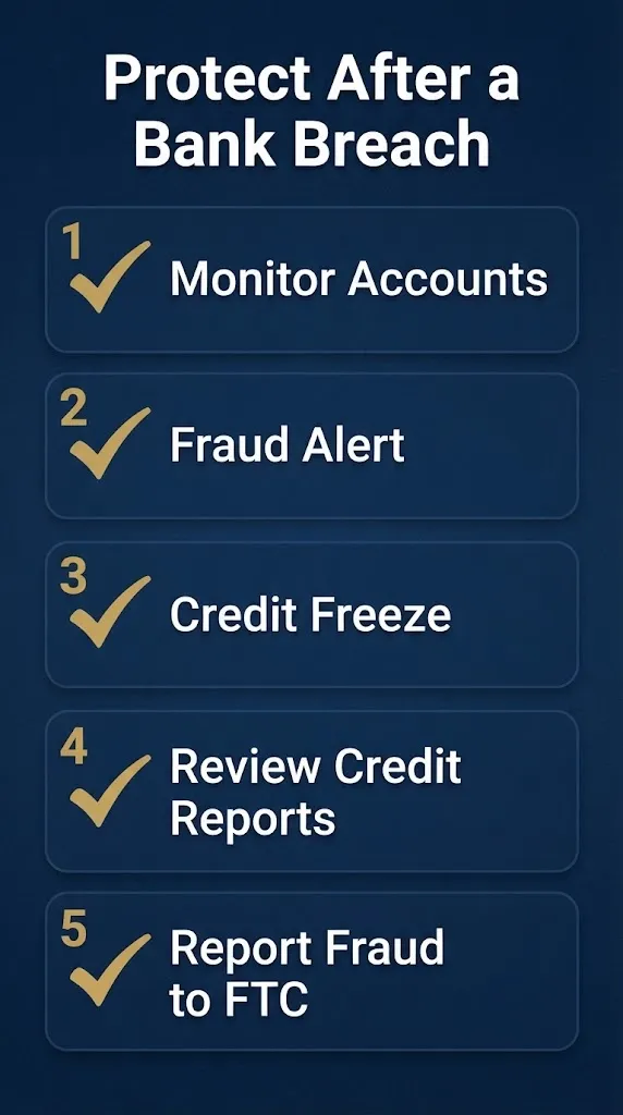 Five steps to protect yourself after a bank data breach