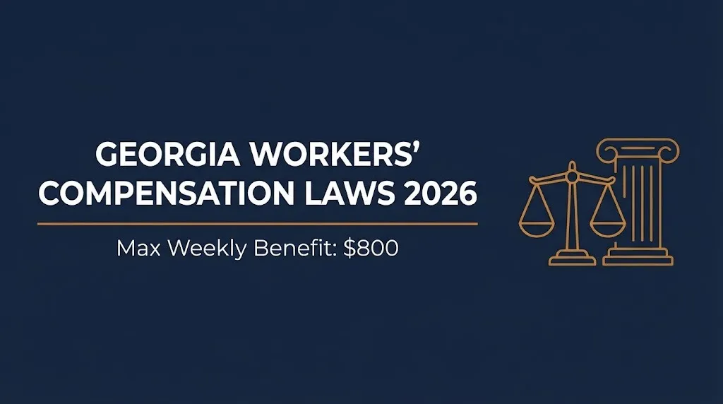 Georgia workers compensation laws 2026 banner showing the $800 maximum weekly benefit cap