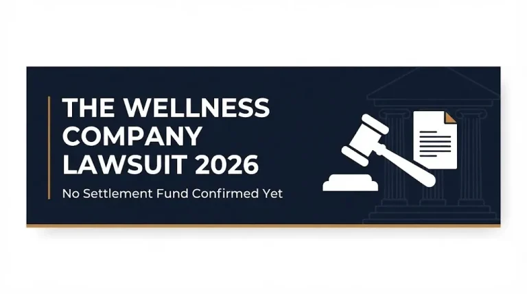 Hero banner for The Wellness Company lawsuit 2026 noting no consumer settlement fund is confirmed yet.