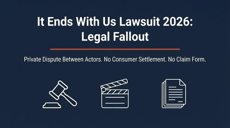 It Ends With Us lawsuit 2026 banner showing private dispute with no consumer settlement.