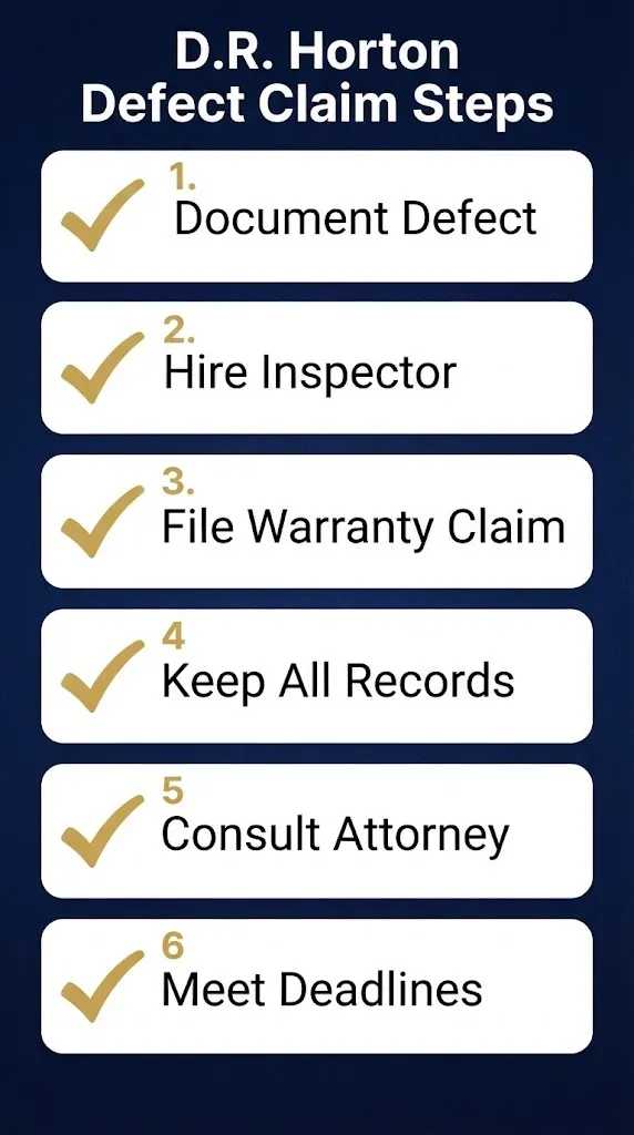Six steps for filing a D.R. Horton construction defect claim