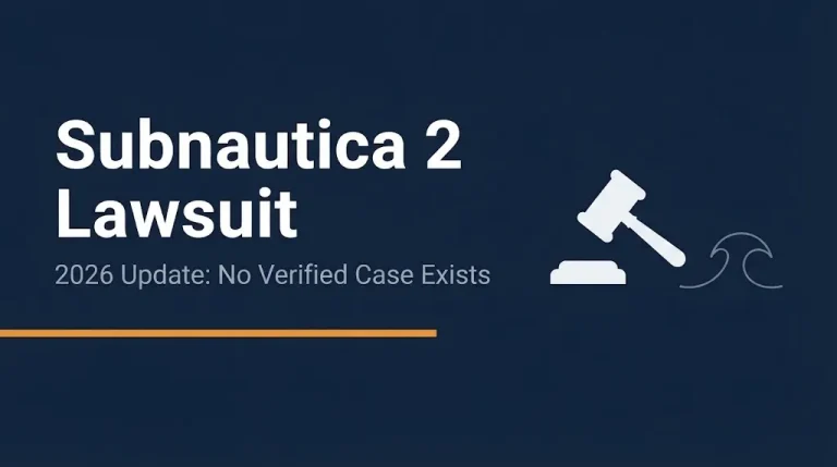 Subnautica 2 lawsuit 2026 banner showing no verified case