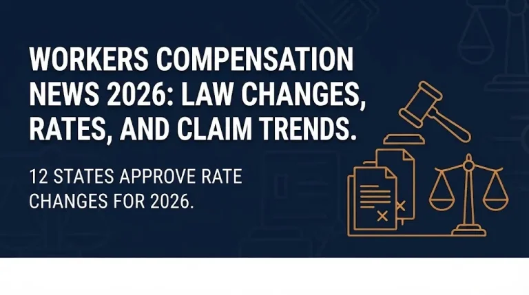 Workers compensation news 2026 hero banner showing law changes and rate updates across states.