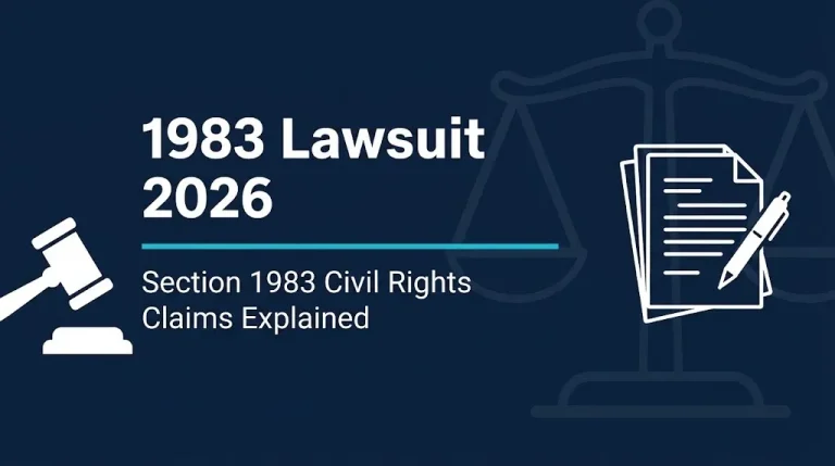 1983 lawsuit 2026 hero banner explaining Section 1983 civil rights claims against government officials.
