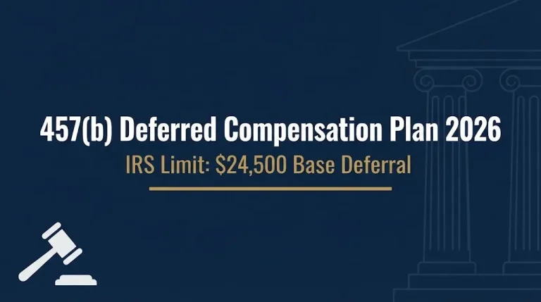 457(b) deferred compensation plan 2026 contribution limit infographic banner