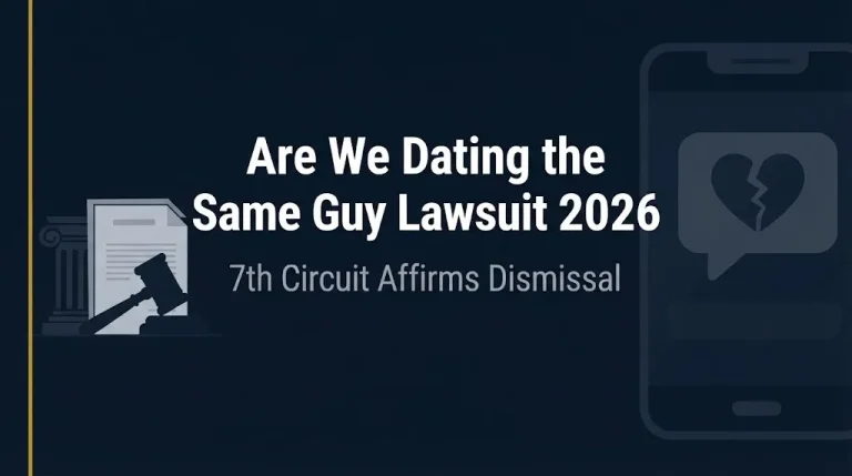 Are We Dating the Same Guy lawsuit 2026 banner showing 7th Circuit affirmed dismissal.