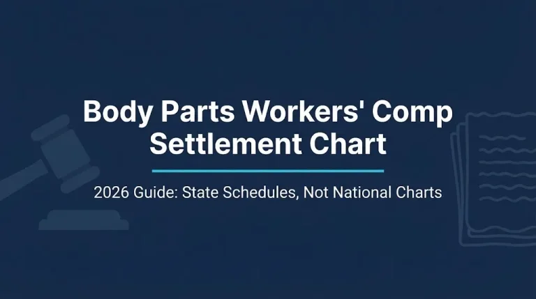 Body parts workers comp settlement chart 2026 guide showing state schedules vary with no national chart.