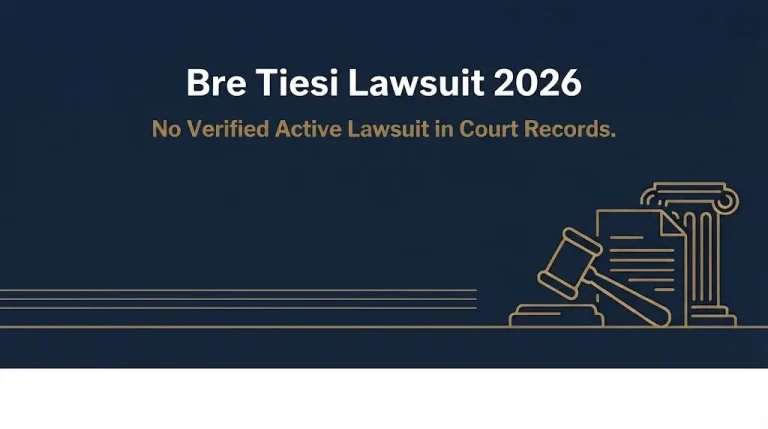 Bre Tiesi lawsuit 2026 banner showing no verified active lawsuit exists in court records.