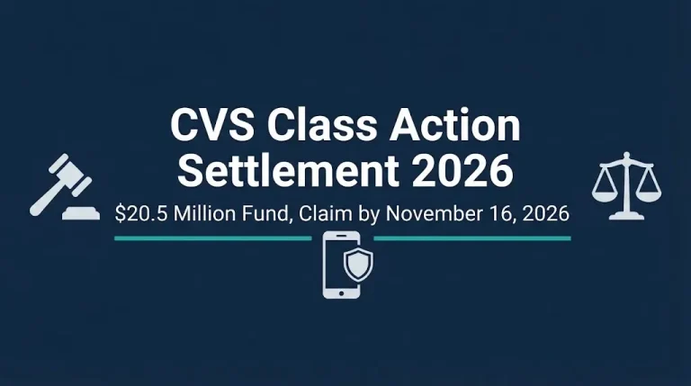 CVS class action settlement 2026 hero banner with $20.5 million fund and claim deadline.