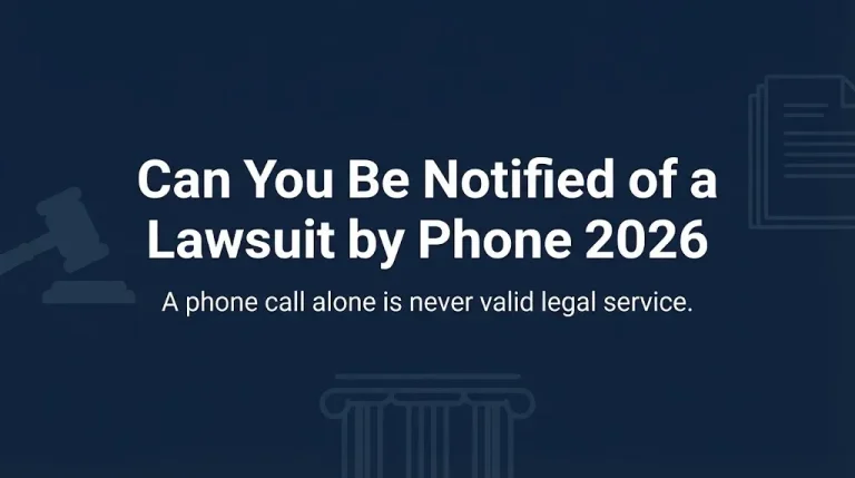 Can you be notified of a lawsuit by phone 2026 banner with legal service rules.