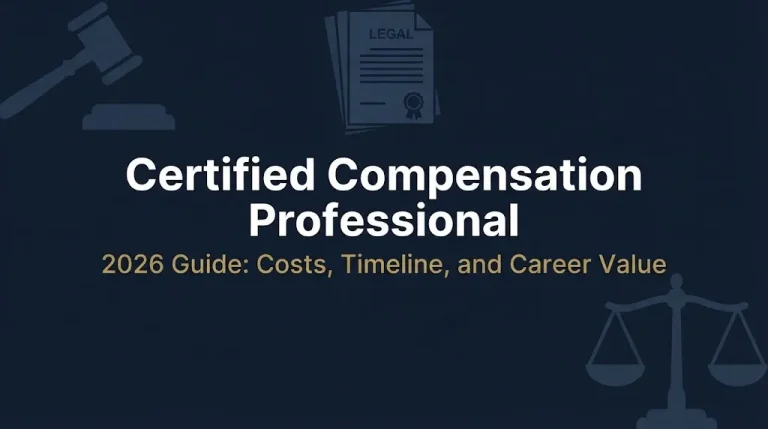 Certified Compensation Professional 2026 banner showing costs and career value.