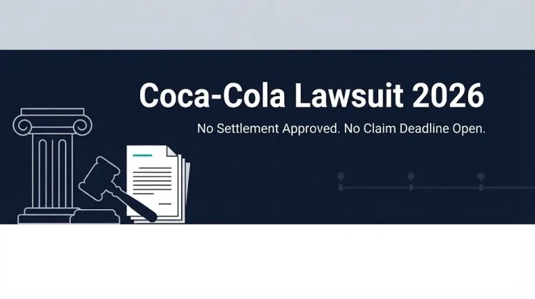 Coca-Cola lawsuit 2026 hero banner showing no settlement approved and no claim deadline open