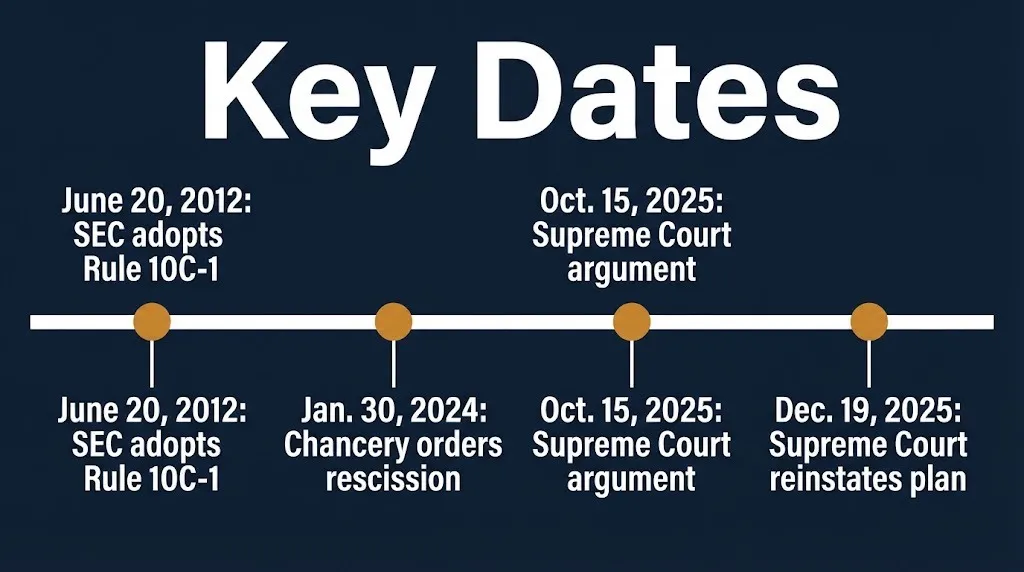 Compensation consulting firms timeline from SEC Rule 10C-1 in 2012 to the Tesla pay ruling in December 2025