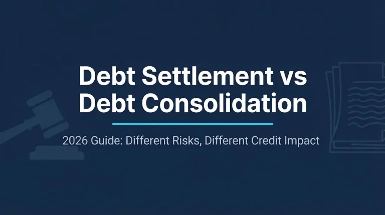 Debt settlement vs debt consolidation 2026 comparison showing different credit impacts and risks.