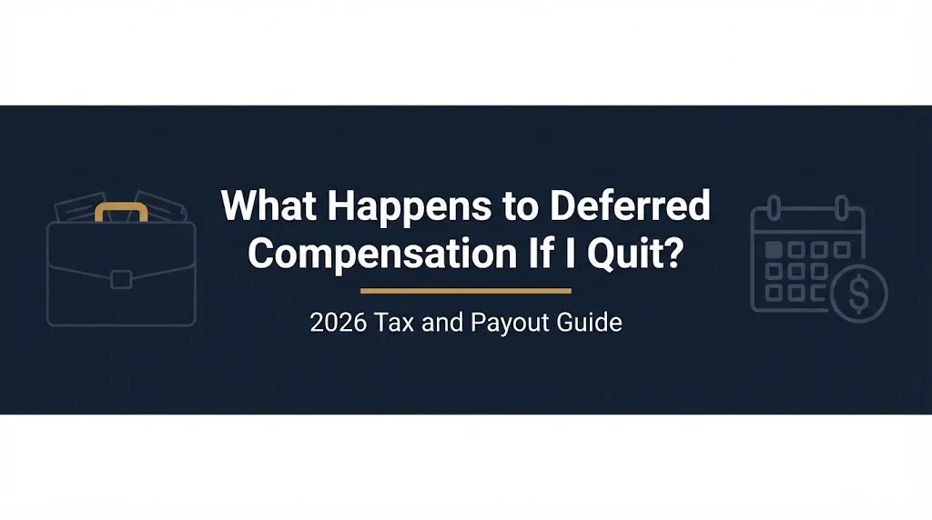 Deferred compensation guide 2026 banner on what happens when you quit your job.