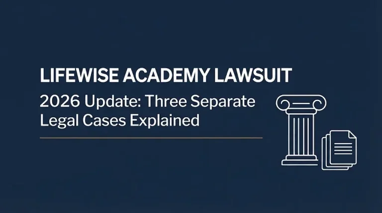 Editorial banner explaining the LifeWise Academy lawsuit as three separate legal cases with a 2026 update.