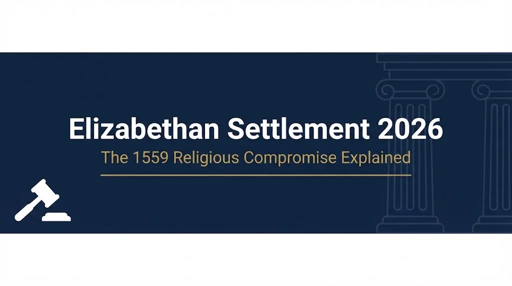 Elizabethan Settlement 2026 guide to the 1559 religious compromise infographic banner