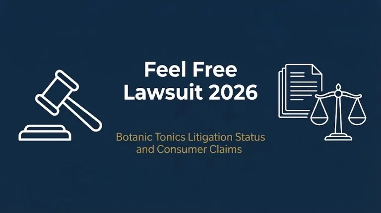 Feel Free lawsuit 2026 banner with Botanic Tonics litigation status text.