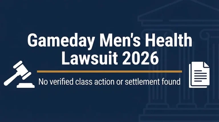 Gameday Men's Health lawsuit 2026 banner showing no verified class action or settlement.