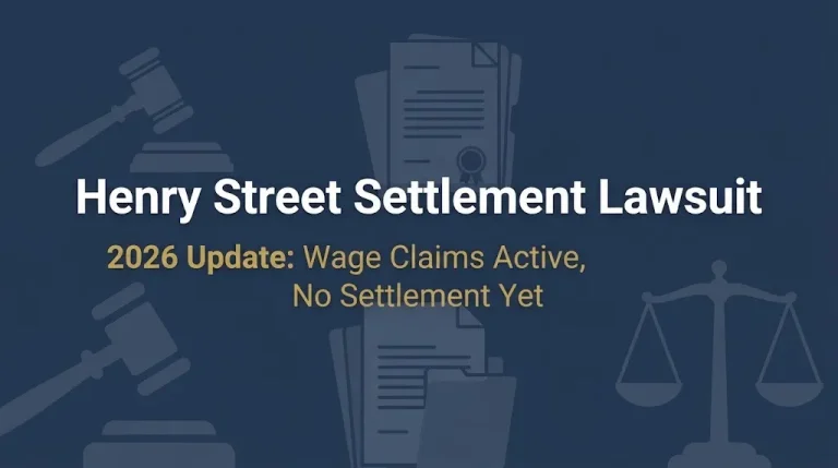 Henry Street Settlement lawsuit 2026 banner showing wage claims active.