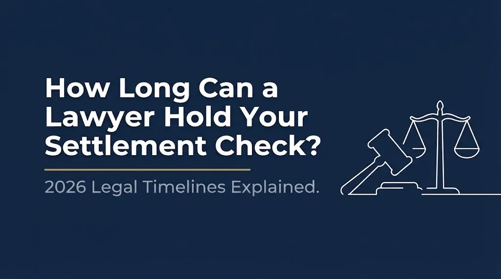 How long can a lawyer hold your settlement check 2026 legal timelines banner.