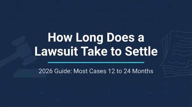 How long does a lawsuit take to settle 2026 guide showing most cases resolve in 12 to 24 months.