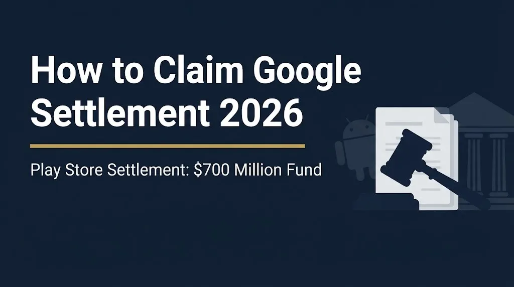 How to claim Google settlement 2026 guide with Play Store 700 million dollar fund detail.