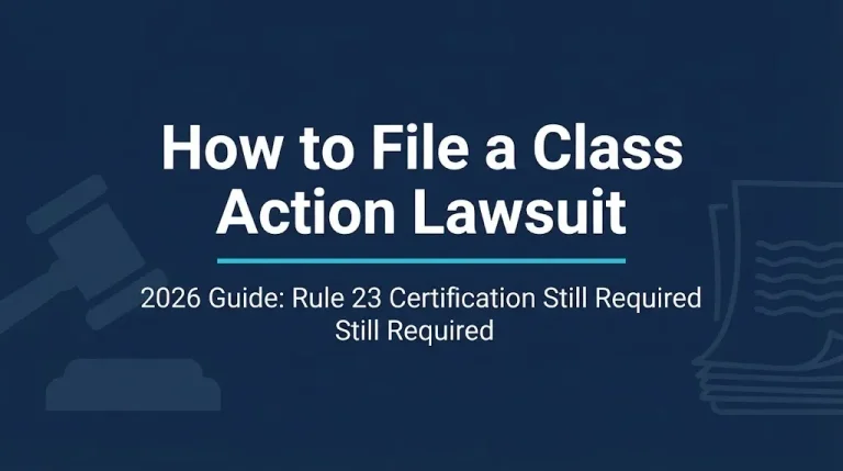 How to file a class action lawsuit 2026 guide showing Rule 23 certification requirements still apply.