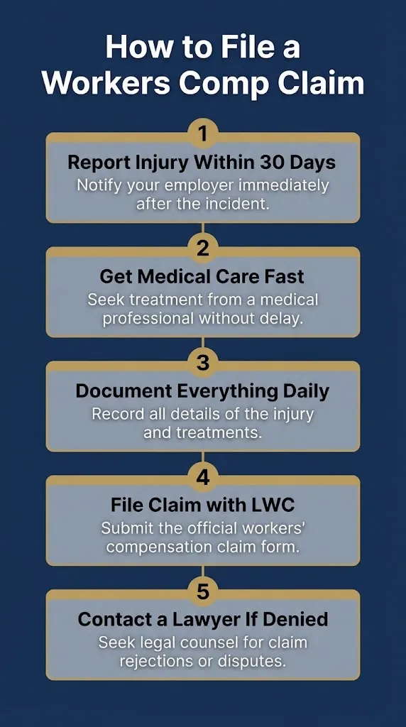 How to file a workers compensation claim in New Orleans with five verified steps.