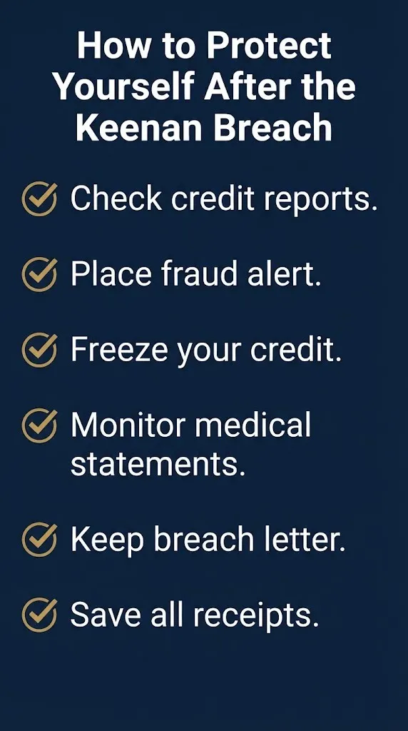 How to protect yourself after the Keenan data breach with six steps to secure your credit and identity.