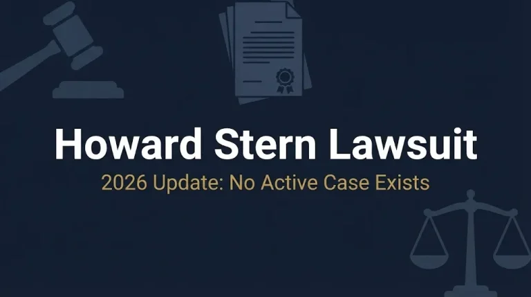 Howard Stern lawsuit 2026 banner showing no active case exists.