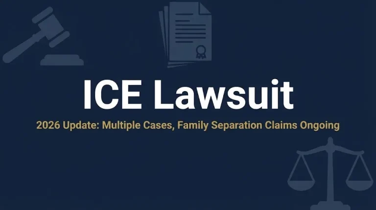 ICE lawsuit 2026 banner showing multiple cases and family separation claims.