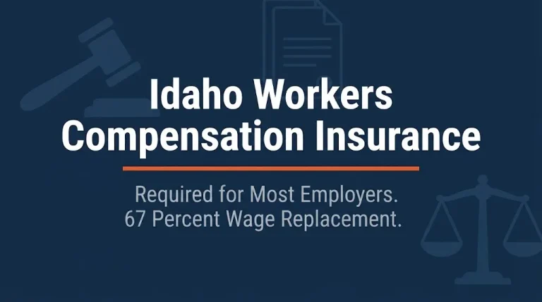 Idaho workers compensation insurance 2026 banner showing employer requirements and wage replacement rate.