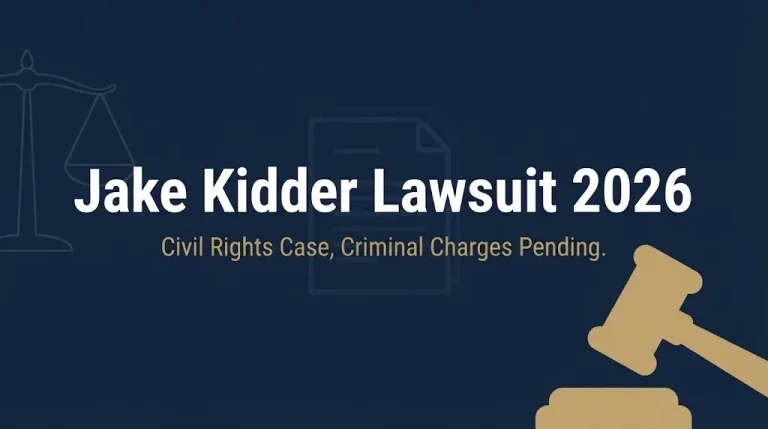 Jake Kidder lawsuit 2026 hero banner showing civil rights case and legal symbols.