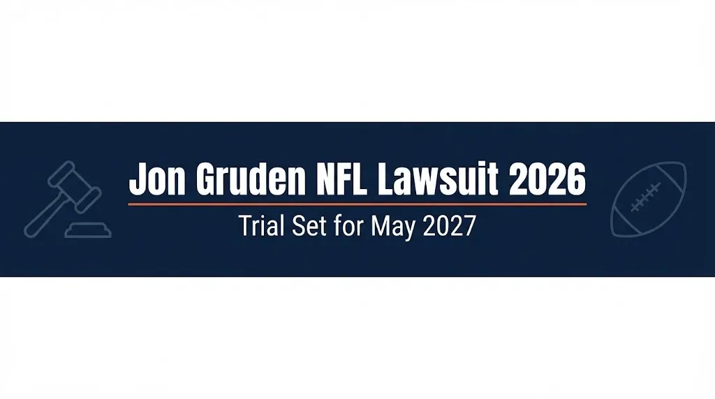 Jon Gruden NFL lawsuit 2026 update with May 2027 trial date