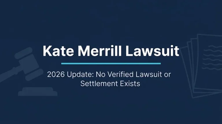 Kate Merrill lawsuit 2026 status showing no verified lawsuit or settlement exists in public records.