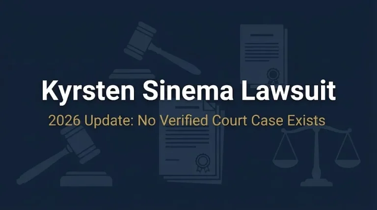 Kyrsten Sinema lawsuit 2026 banner showing no verified court case exists.